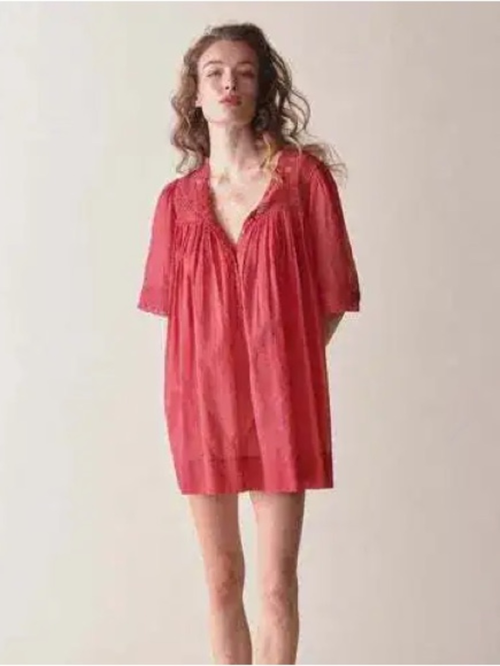 NWT | DOEN Cadenza Nightgown Dress in Stargazer Lily Pink Size XS Cotton Lace
